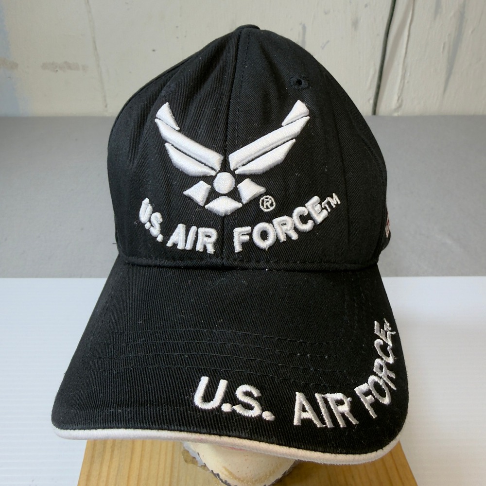 Black US Air Force Embroidered Baseball Cap with‎ American Flag Patch Adjustable